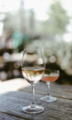 tagAlt.White Wine Glass on wooden table 5