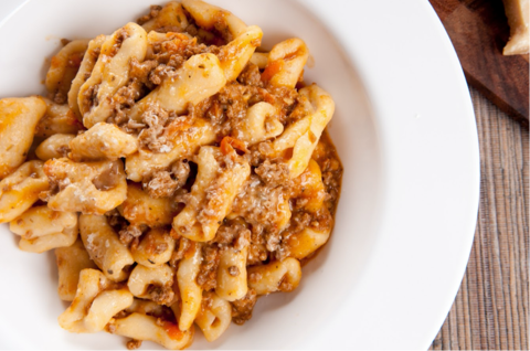 cavatelli with meat ragu
