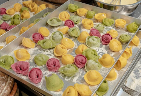 coloured tortelli