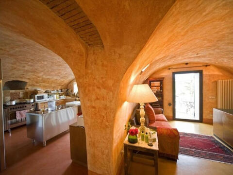 interior of tuscan villa.