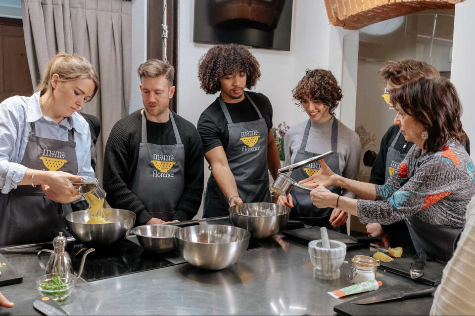 cooking class students