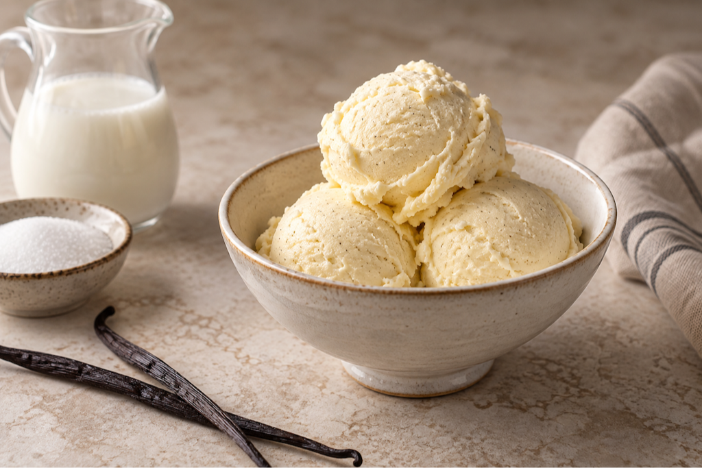 crema gelato / scoop / preparation