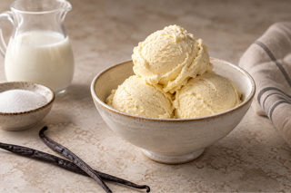 crema gelato / scoop / preparation