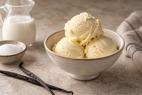 crema gelato / scoop / preparation