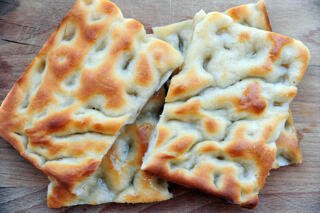 focaccia with oil and salt