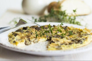 vegetable frittata served on a plate