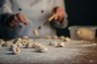 chef making gnocchi traditionally