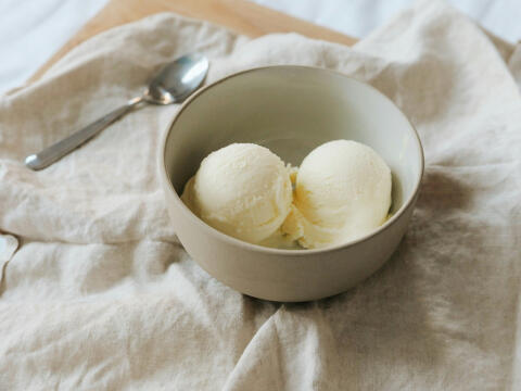 Lemon sorbet served in bowl