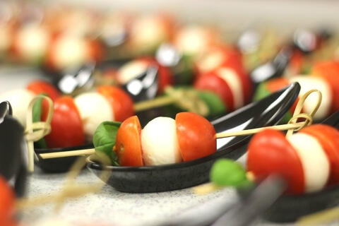 tomato mozzarella and basil finger food