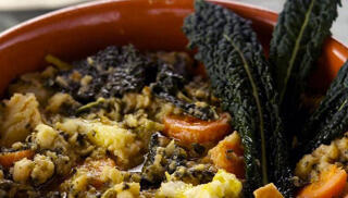 ribollita stew with kale and carrots