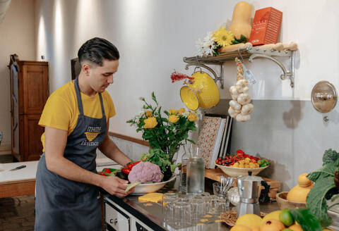 server at welcome station