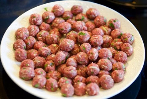 small polpette with garlic and parsley