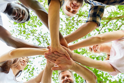 team of five people