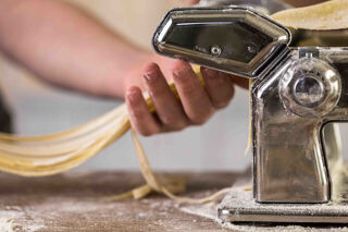 pasta machine with fresh tagliatelle