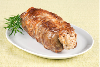 meat roll served with rosemary