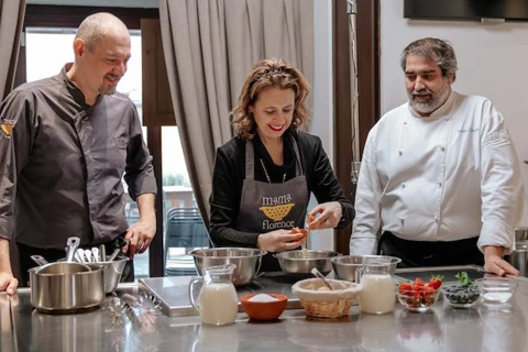 Two Mama chefs in group pasta cooking class in Florence