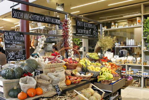 fresh fruit and vegetables for sale in food market