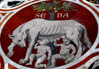 tagAlt.Siena Heraldic Emblem Wolf Babies 6